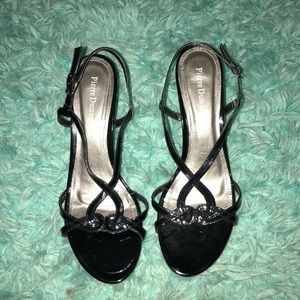 Pierre dumas black strappy heels